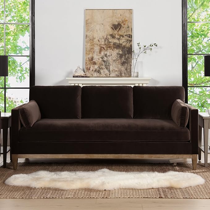 Jennifer Taylor Home Knox 84" Modern Farmhouse Performance Velvet Living Room Sofa Couch