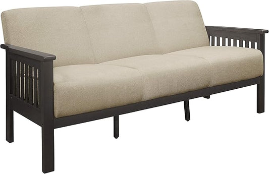 Lexicon Noel 75.5" W Fabric Living Room Sofa Couch, Brown