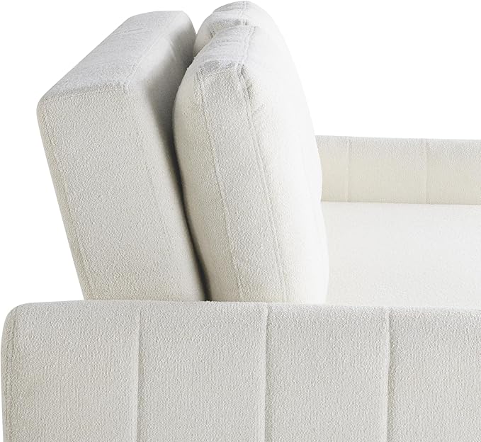 Serta Galway 66.5" Convertible Sleeper Loveseat, Full Size, Dreamcoil Comfort, FingerGuard Pinch Point Protection, Boucle Fabric, Ivory