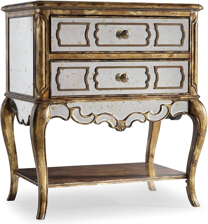 Hooker Furniture Bedroom Sanctuary Mirrored Leg Nightstand-Bling by HookerFurniture