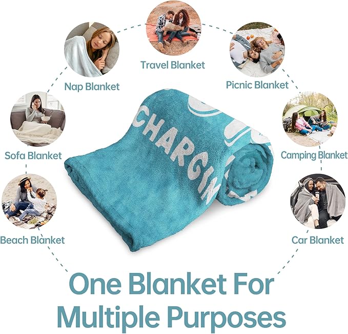 Funny Gifts for Mom Mothers Day, Mom is Charging Sloth Blanket, Birthday Gifts for Moms from Daguther Son, Moms Gift for Christmas, Soft Sloth Throws Blanket for Mother, Cyan, 60" x 50"