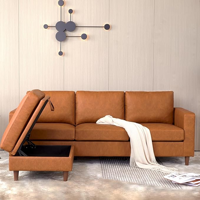 GarveeHome Storage Ottoman Module for Modular Sectional Sofa, Square Ottoman Module for Sectional Sleeper Sofa