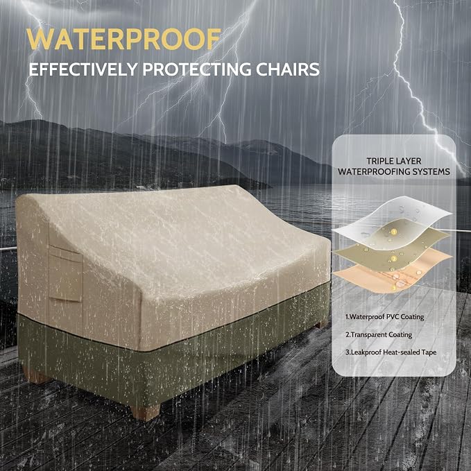 COSFLY Patio Furniture Covers Waterproof, Outdoor 3-Seater Sofa Cover Heavy Duty Fits up to 79W x 38D x 35H inches - Image 5