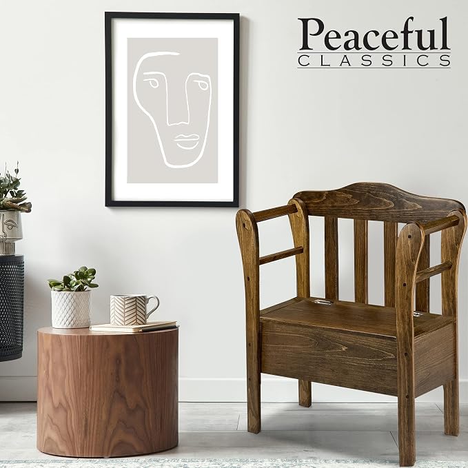 Peaceful Classics Bench with Storage - Small Wooden Storage Bench for Entryway, Hallway, Mudroom, Farmhouse, Bedroom, & Living Room, Amish Handmade Furniture Storage Organizer, Special Walnut - Image 8
