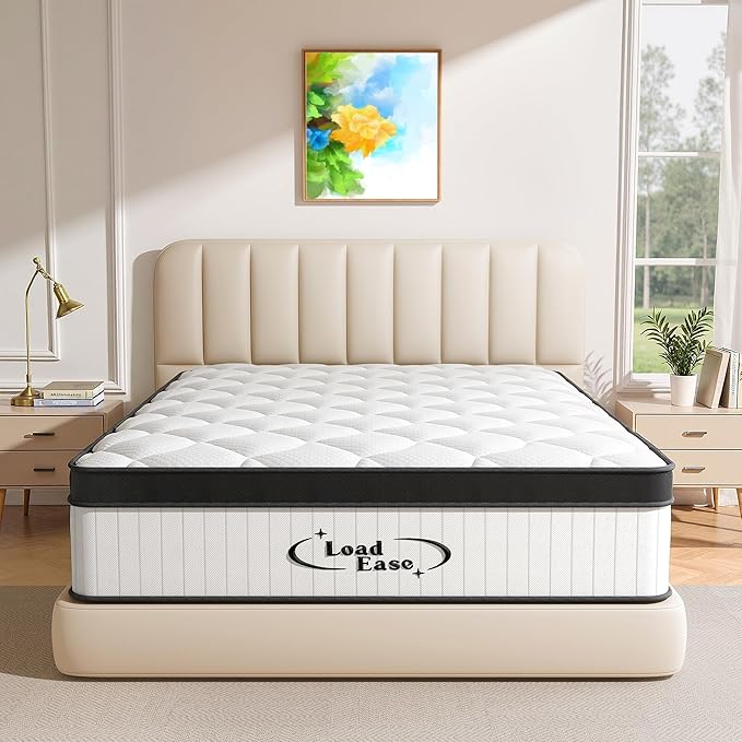 Mattress Queen Size, 12 Inch Queen Hybrid Mattress in a Box, Medium Firm Memory Foam & Individually Wrapped Pocket Springs for Pain Relief, Motion Isolation, Edge Support, 80x60x12
