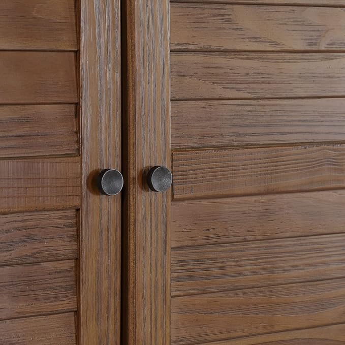 Grain Wood Furniture Greenport 2-Door Wardrobe, Solid Wood with a Brushed Walnut Finish