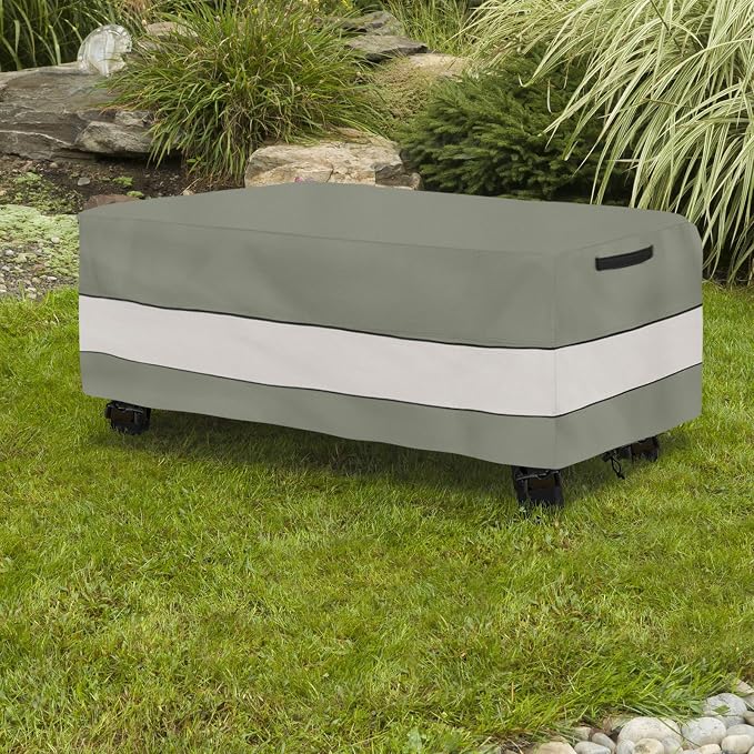 Waterproof Outdoor Coffee Table Cover,Rectangular Patio Small Side Table Cover,Outdoor Table Covers Rectangle Waterproof,48 x 28 x 16 inch -Grey Green - Image 9
