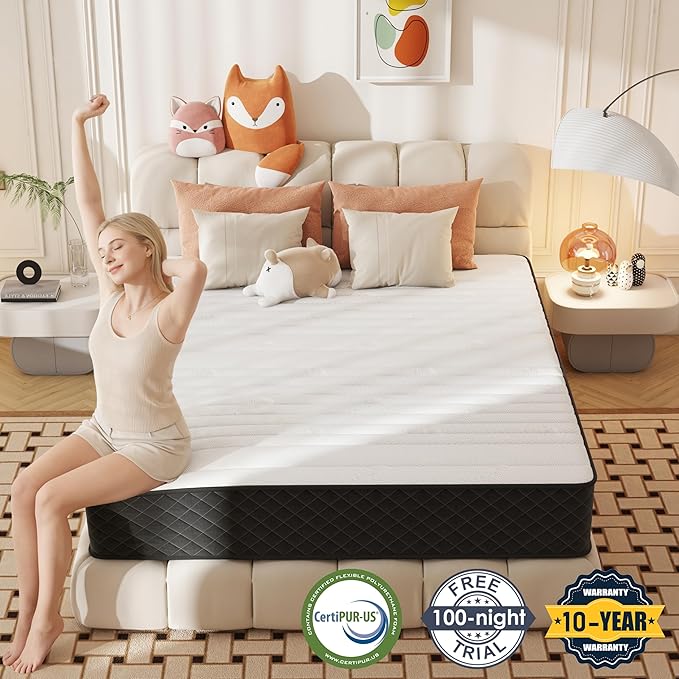 12 Inch Full Size Firm Hybrid Mattress in a Box, Memory Foam & Pocket Spring Mattress for Pressure Relief, Strong Support & Motion Isolation, Full Bed Mattress