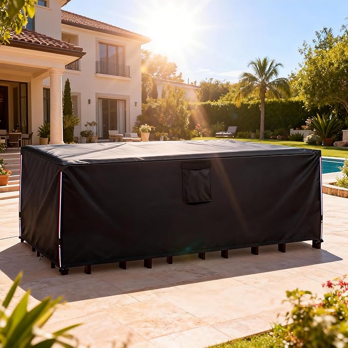 Patio Furniture Covers Waterproof,Heavy Duty Outdoor Furniture Covers, Rectangle Patio Table Cover Fits 5-8Piece Sectional Set Outdoor Chair Couch Table Sets (88" L x 62" W x 28" H) - Image 8
