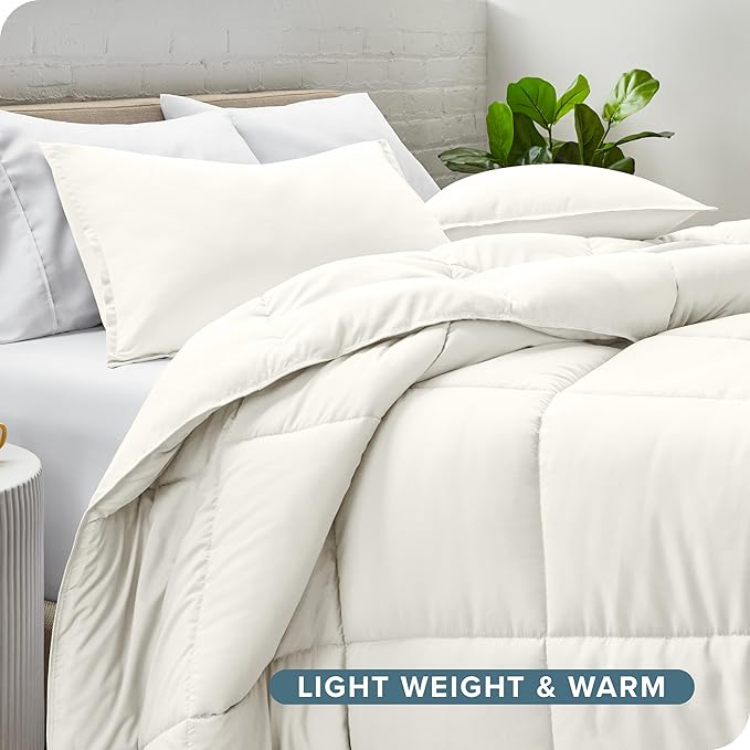 Bare Home Comforter Set - California King Size - Ultra-Soft - Goose Down Alternative - Premium 1800 Series - All Season Warmth (California King, Cream)