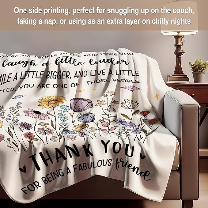 Best Friends Blanket, Best Friend Birthday Gifts for Women, Gifts for Best Friend Woman, Bestie Gift for Women, Friendship Present for Woman 60”x50” Inches