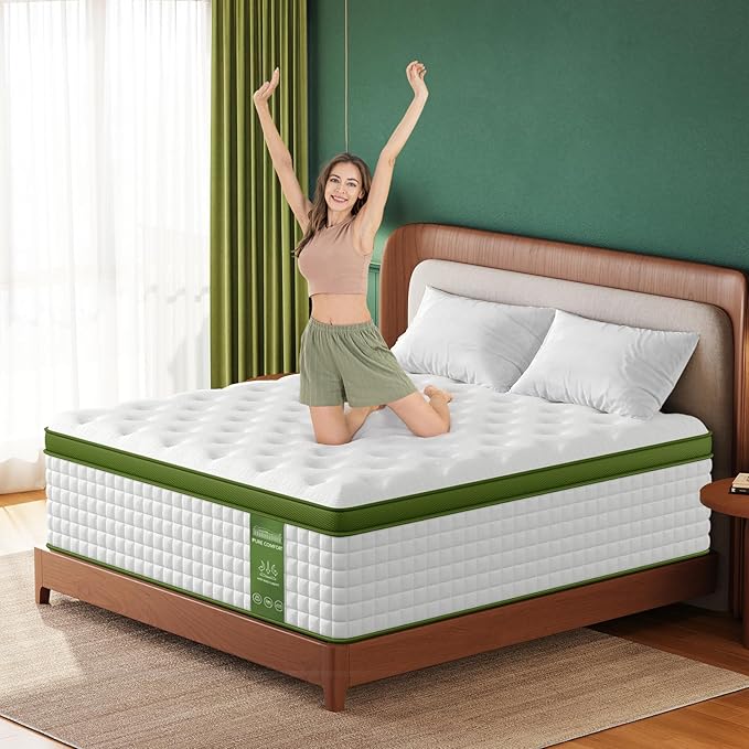 BedStory Extra Firm King Mattress 14 Inch, Hotel Collection Hybrid Mattresses with Zoned Lumbar Support, Extra Back & Hip Support, CertiPUR-US, Fiberglass-Free, 365-Night Trial