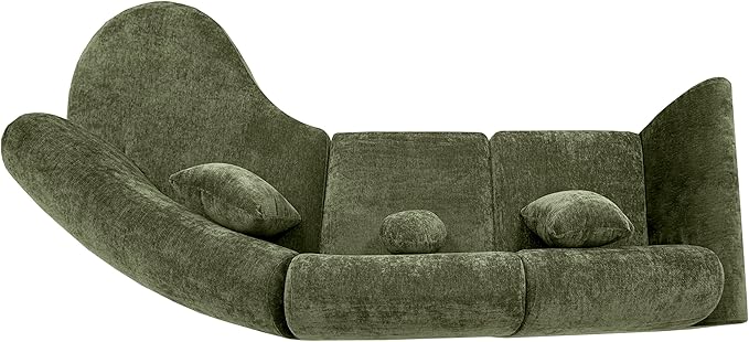 Christopher Knight Home Grelyn Modern Curved Modular Sectional Sofa, Wool Fabric Large Cloud Couch, 6-Seater L-Shaped Couch for Living Room, 3-Piece Lounge Sofa with Chaise,Fully Assembled,Olive Green