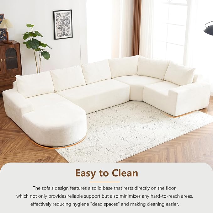 Ball & Cast Oversized Modular Sectional Sofa Cloud Couch,141.7" Modern Upholstered Couch w/Deep Seat Comfy Couches,Minimalist Sleeper Sofas,for Living Room,Apartment,Beige