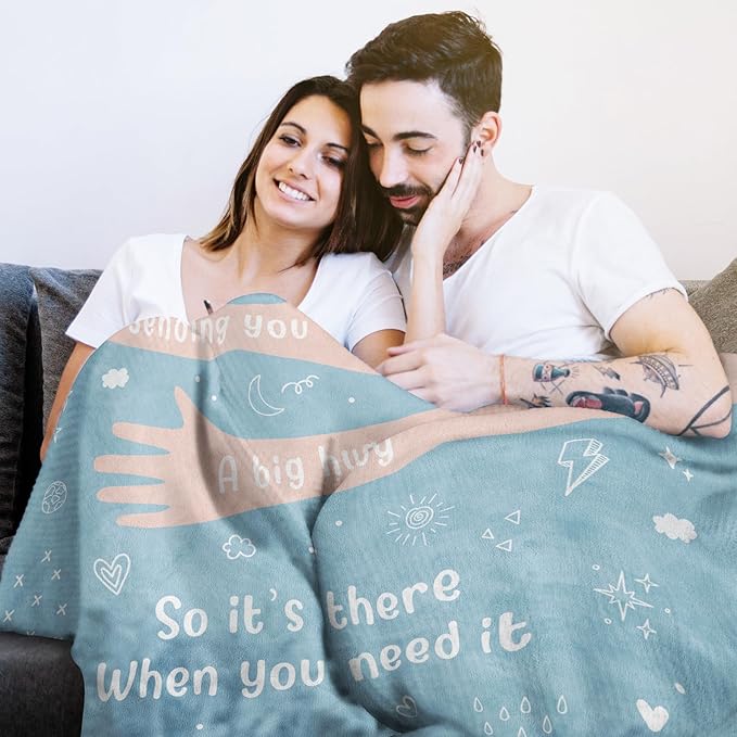 Afterprints Get Well Gifts for Women Men, Hug/Healing Blanket, Thinking of You/Cancer Care/Sympathy/After Surgery Gifts for Friends, Sister, Coworkers, Soft Throw Blankets 50'' x 60''
