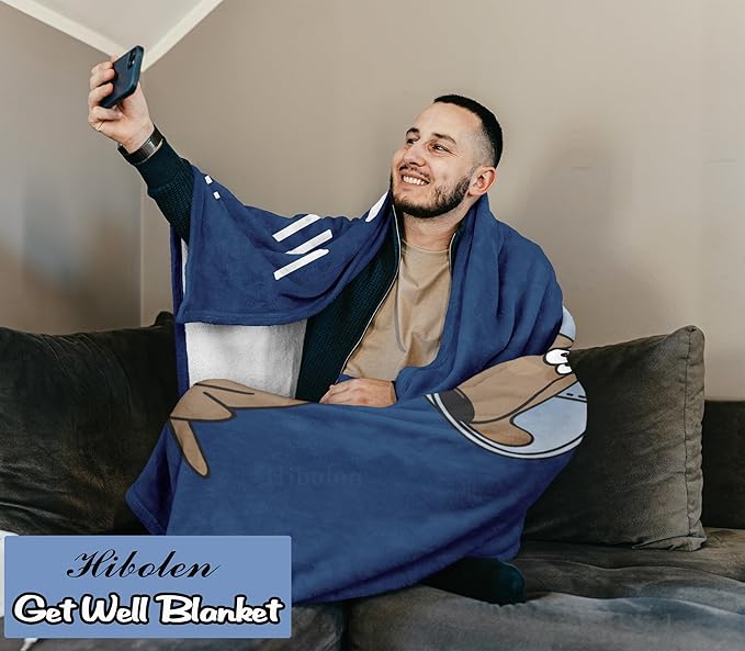 Get Well Gifts for Women & Men - Inspirational, Humor & Cancer Care Gifts - Thinking Of You Blanket for Men & Women - 60"x80"