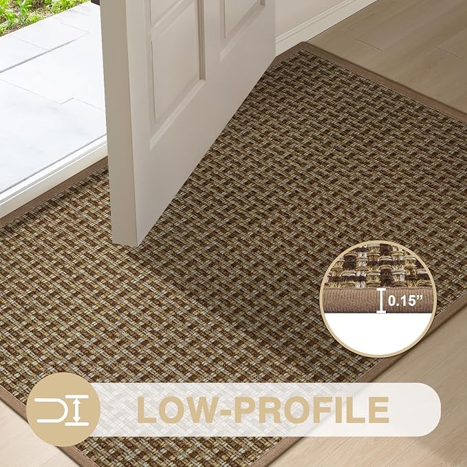 LEKEEPGO Door Mat Indoor Entrance 24"x36", Absorbent Indoor Door Mat, Non Slip Rubber Backing Inside Door Mats, Washable Floor Mat, Low-Profile Doormat for Front Door, Entryway, Entrance, Brown - Image 4