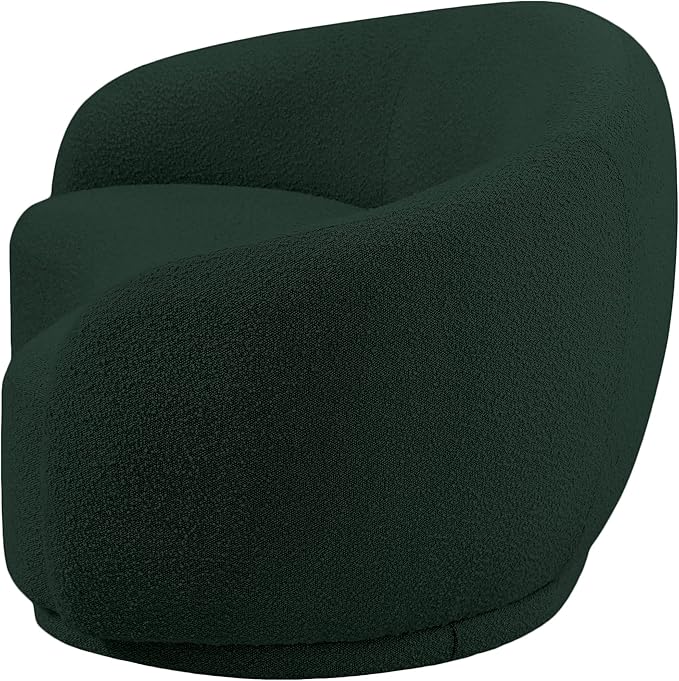 Meridian Furniture 693Green-L Hyde Collection Modern | Contemporary Boucle Fabric Upholstered Loveseat, Green, 64" W x 38" D x 27.5" H