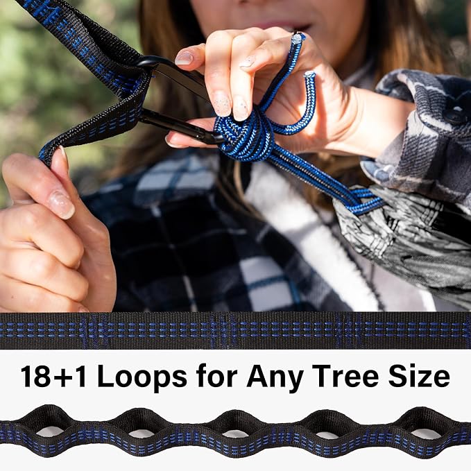 Kootek Camping Hammock, Portable Hammocks with Tree Straps & Attached Carry Bag, Camping Essentials Gear, Perfect for Outside Indoor Hiking Beach Backpack Travel - Image 5