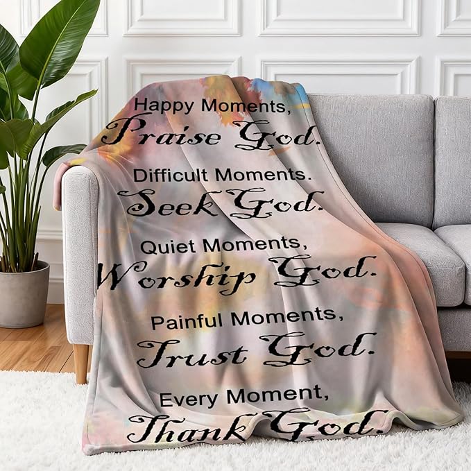 COMFAR Christian Gifts for Women Faith, Inspirational/Religious/Spiritual Gifts for Adults, Soft Throw Blankets for Women/Men, Personalized Blankets for Adults 40"x 50" (Pack of 2)