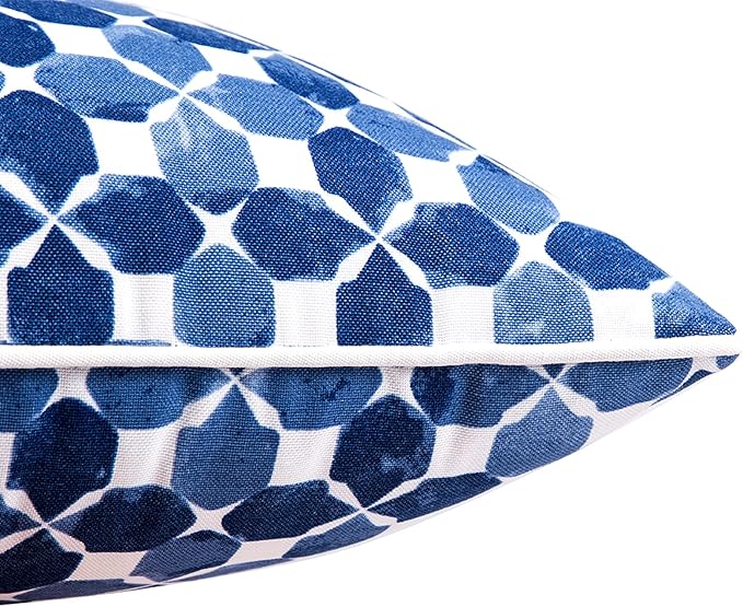 JMGBird Outdoor Throw Pillows Set of 2-12x20 Inch Water-Repellent Decorative Cushions for Patio Furniture, Garden Couch, Outdoor Living Spaces (Blue)