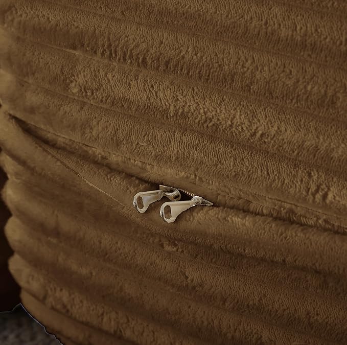 KEIKI Floor Sofa Bed with 2 Pillows, Convertible Plush Corduroy Couch, 15" Foam Folding Mattress Sleeper Floor Couch for Adults, Compression Sofa Lounge Bed, Camel