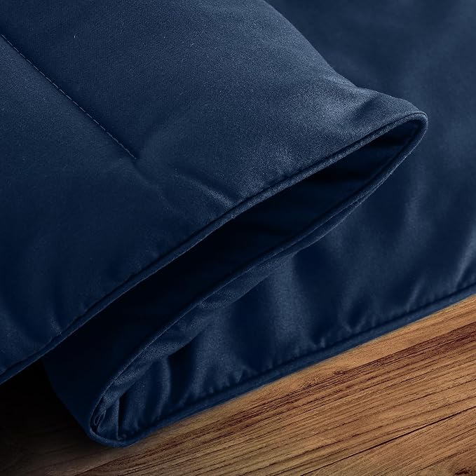 LUX Décor Queen Comforter – 88x88 Ultra-Soft Down Alternative Duvet Insert with Corner Tabs & Box Stitching, Hotel Quality Plush Microfiber Bedding, Oeko-TEX Certified - Navy Blue