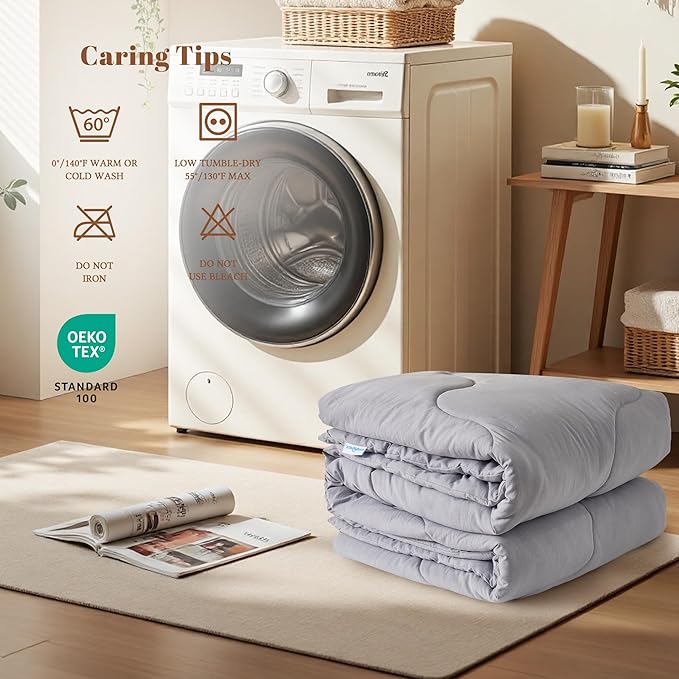 Queen Size Comforters Duvet Insert,Soft Down Alternative with Corner Tabs,Quilted Comforters for All Seasons,Machine Washable, Queen 88 x 88 Inches