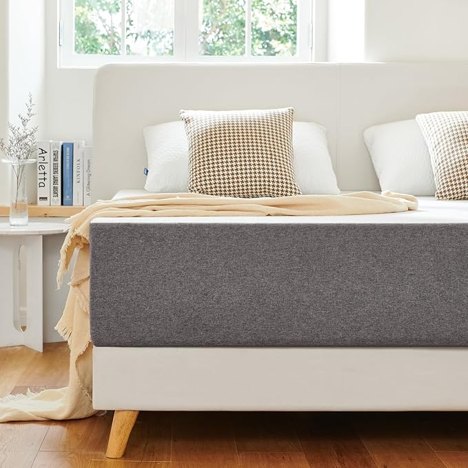 Queen Mattress,8 Inch No Fiberglass Gel Memory Foam Queen Size Mattress in a Box,Pressure Relief with Medium Firm Support,80" X 60" X 8",Medium Firm,Grey