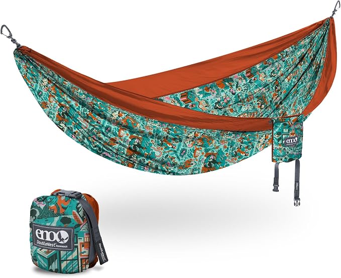 ENO, Eagles Nest Outfitters DoubleNest Lightweight Camping Hammock, 1 to 2 Person, Special Edition Colors, ATC by EaglesNestOutfitters