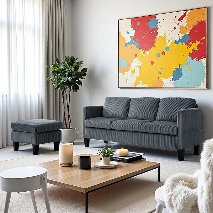 L Shaped Couch, Convertible Sleeper Sofa Bed with Chaise Lounge Storage, Sectional Couches for Living Room, Lounge Sectional Couch for Apartment and Small Spaces, Gray