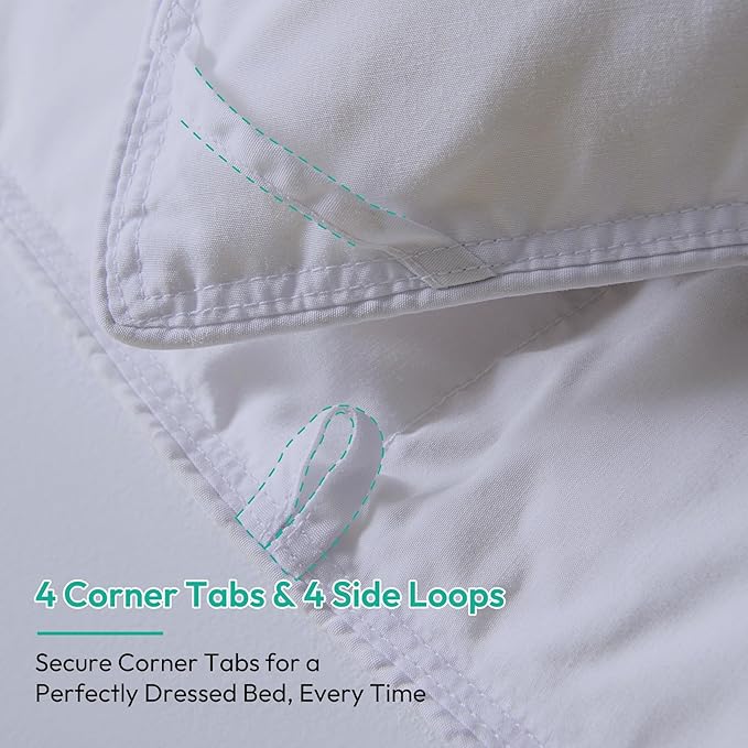 Three Geese Pinch Pleat Waterfowl Feathers and Down Comforter Twin Size Duvet Insert,750+ Fill Power,1200TC 100% Cotton, Premium All Seasons White Warm Hotel Comforter with 8 Tabs.