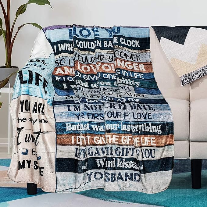 Anniversary Romantic Gift for Women, to My Wife Blanket from Husband, Wife Birthday Gift Ideas, Anniversary Wedding Gift for Her, Soft Flannel Throw Blanket for Couch Sofa Bed
