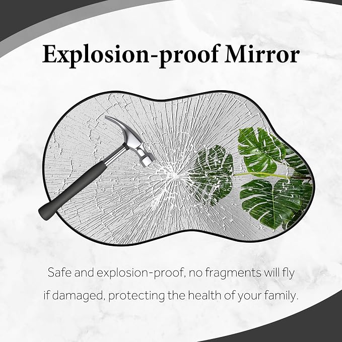 Dorlicecass Irregular Wall Mirror - Wall Mirrors Decorative 24"x36" Black Asymmetrical Mirror Tempered Glass Aviation Aluminum Alloy Frame for Bathroom, Bedroom, Living Room, Cloakroom, Entryway - Image 6
