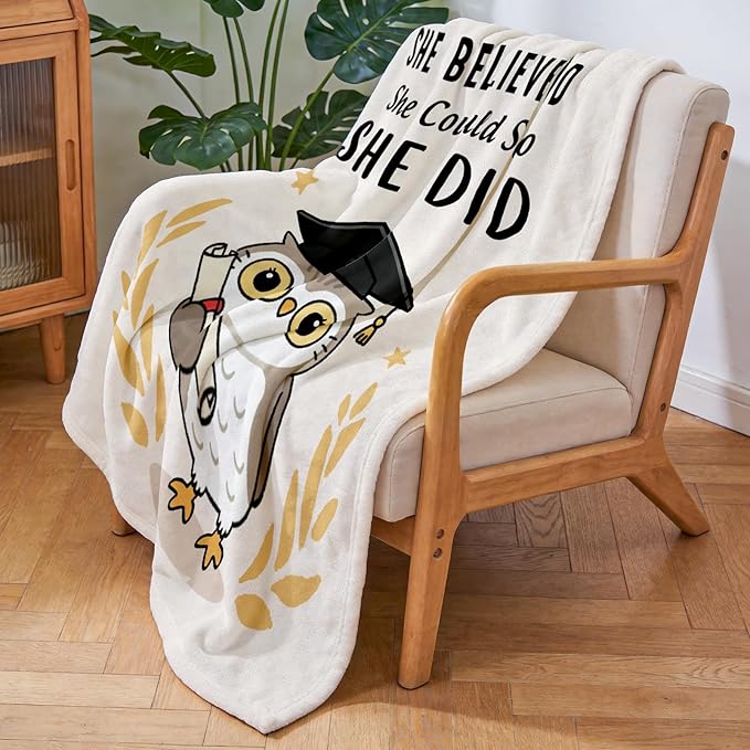 Graduation Gift for Her 2026, Flannel Soft Graduation Blanket for Women Decor - High School College Graduations Gifts for Women, Congratulation Masters Degree Phd Graduates - 50" x 60"