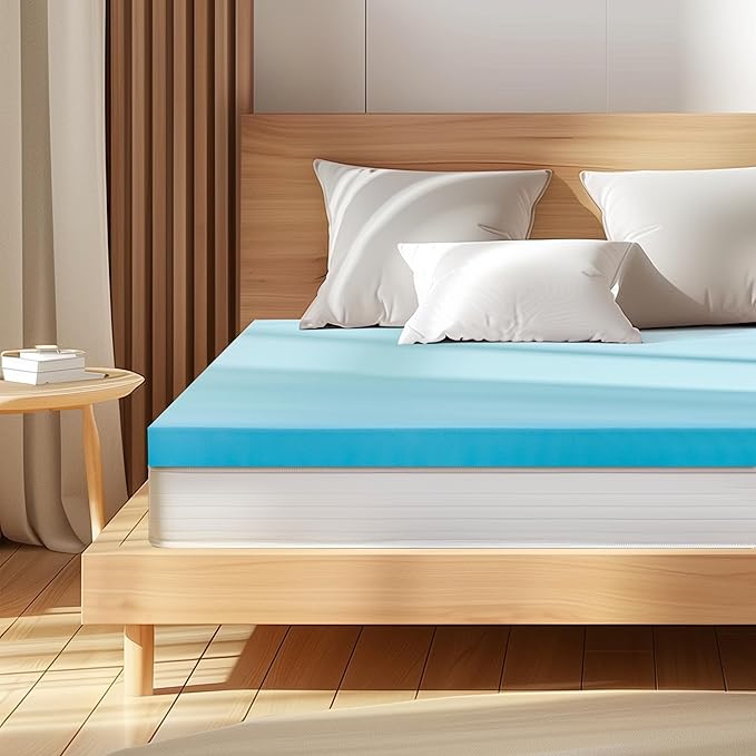 Hokway 3 Inch Mattress Topper Memory Foam Queen Mattress Pad Bed Topper Ventilated High Density Pad, CertiPUR-US Certified