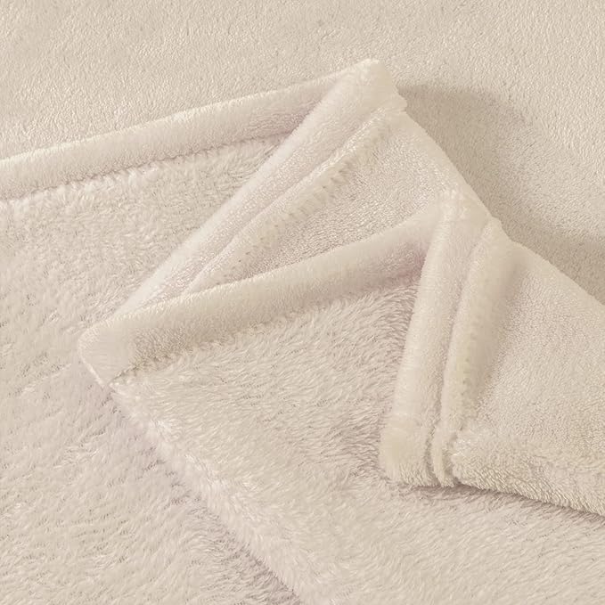 BEDELITE Fleece Blanket Beige Throw Blankets for Couch & Bed, Luxury Plush Cozy Fuzzy Blanket 50" x 60", Super Soft Warm Lightweight Throw Blanket for Travel Camping