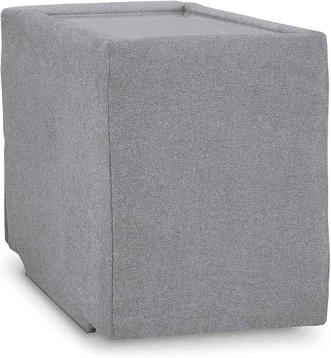 Signature Design by Ashley Modmax Contemporary Stain Resistant Left-Arm Facing 6-Piece Sectional with Chaise, Storage Console, Armrest, Throw Pillows and Reversible Cushions, Gray