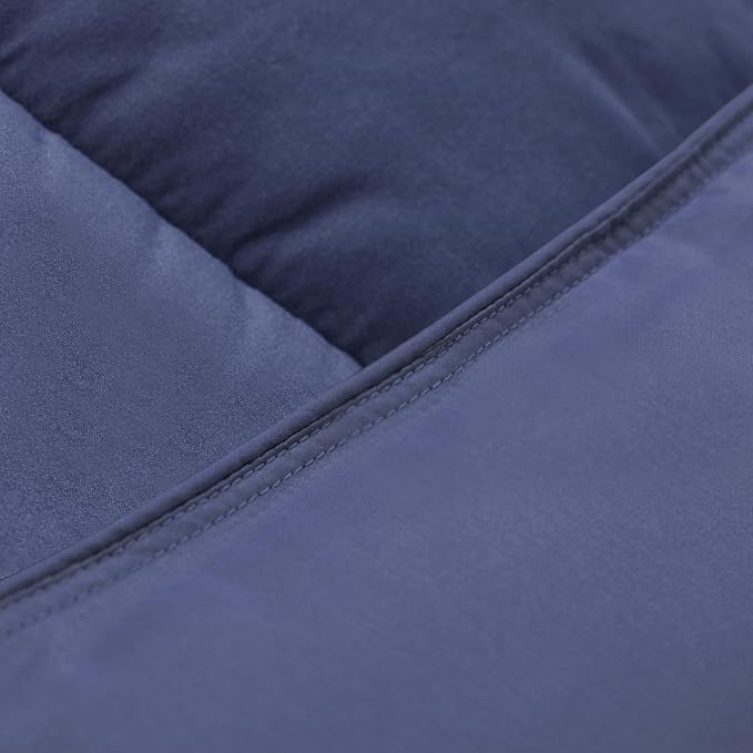 Superior Brushed Microfiber Comforter, Down Alternative Bedding, Medium Weight, Soft Bed Cover, Plush Duvet Insert, Oversized Blanket, Box Quilt, Reversible Comforter, Twin/Twin XL, Navy Blue