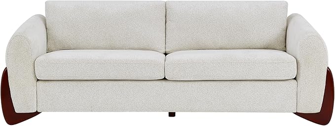 89" Sofa Couches for Living Room, Modern 3 Seat Couch Upholstery Cozy Sofas for Small Space, Bedroom, Apartment, Home Office, Beige