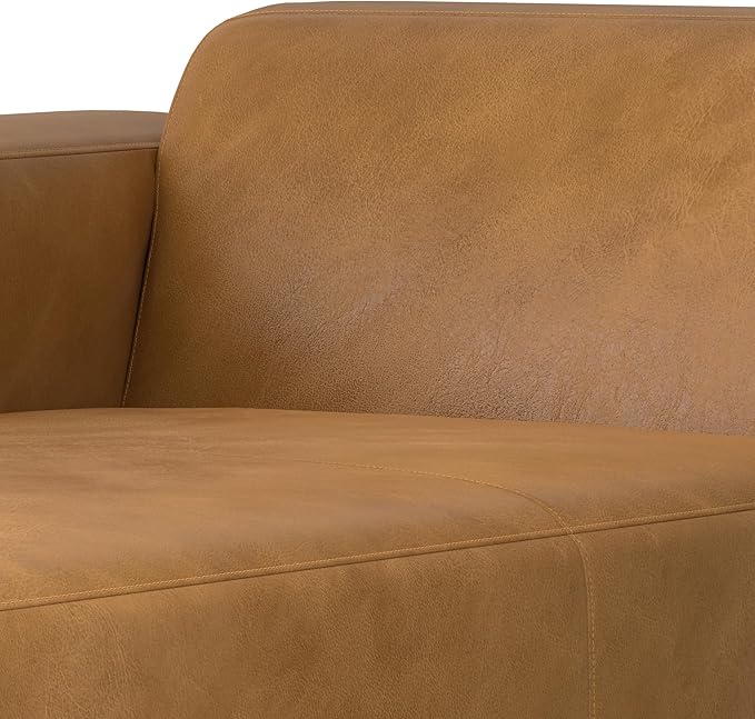 SIMPLIHOME Rex Left Chaise Sofa Module in Full-Grain Genuine Leather, Sienna, 44-inches W x 69.5-inches D, Handcrafted Modern-Style Left-Arm Chaise Lounge Chair for Living Room and Family Room