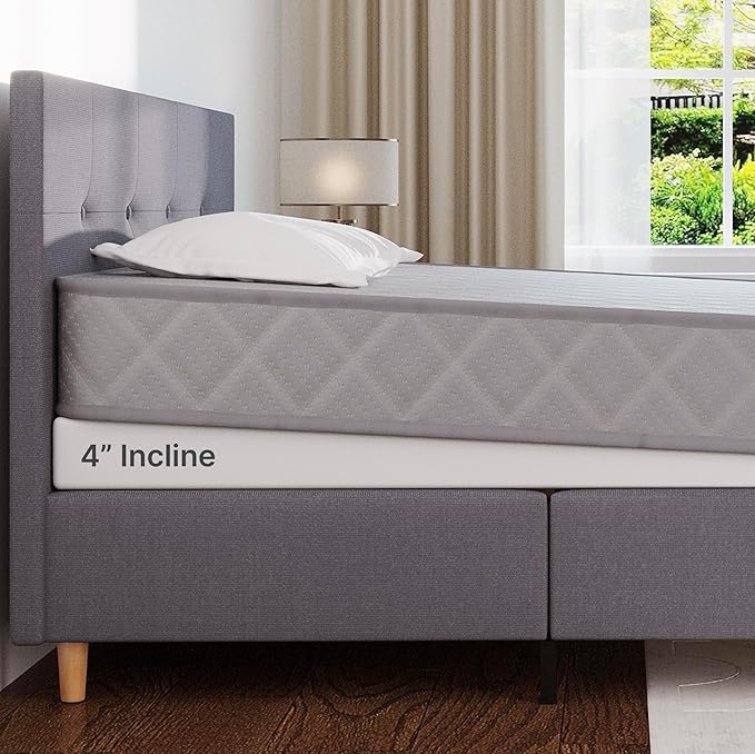 Mattress Wedge, 4-Inch Inclined Bed Wedge Mattress Topper, King Size