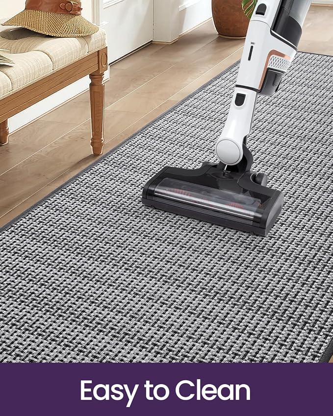 DEXI Hallway Runner Rug 2'x6', Non Slip Rubber Backed Runners Carpet, Ultra Thin Entryway Rugs Indoor for Kitchen Hallway Entrance Bedroom, Grey and White - Image 8