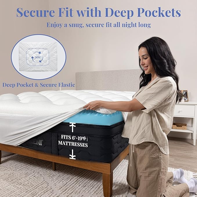 OhGeni Cooling 5 Inch Twin Size Dual Layer Mattress Topper, 3 Inch Egg Crate Gel Memory Foam, 2 Inch Soft Pillow Top Pad, Bedroom Cover for Kid Mattresses, Extra Comfortable Sleep and Back Pain Relief