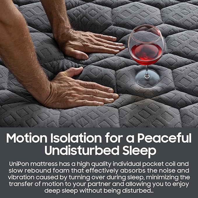 14 inch Medium Firm King Mattress, Hybrid Mattress with Extra Back and Lumbar Hip Support, Fiberglass Free, 365 Nights Trial & 10 Years Warranty