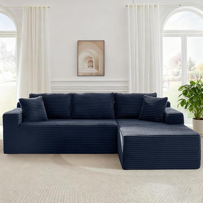 103" Modular Sectional Sofa, L-Shape Sectional Couch with Chaise and Deep Seat,Upholstered Couches for Living Room Bedroom, No Assembly Required