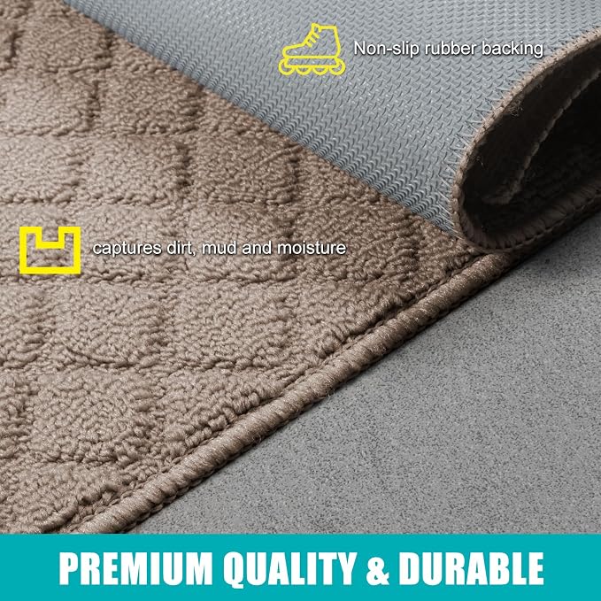 Azadx 4'x6' Front Entryway Door Mat Non Slip Indoor Door mats Washable Entry Mats Welcome Doormat Dirt Trapper for House Entry Low Profile Doormat Indoor Entrance Mat - Image 4