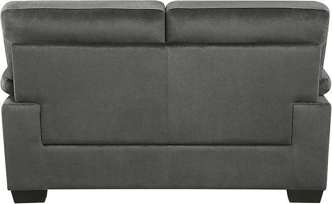 Lexicon 63" Sofa, Comfy Modern Sofa with Pillow-Top Arms, Couch for Living Room Apartment Lounge, Solid and Easy to Assemble, 2-Seater Couch, Dark Gray