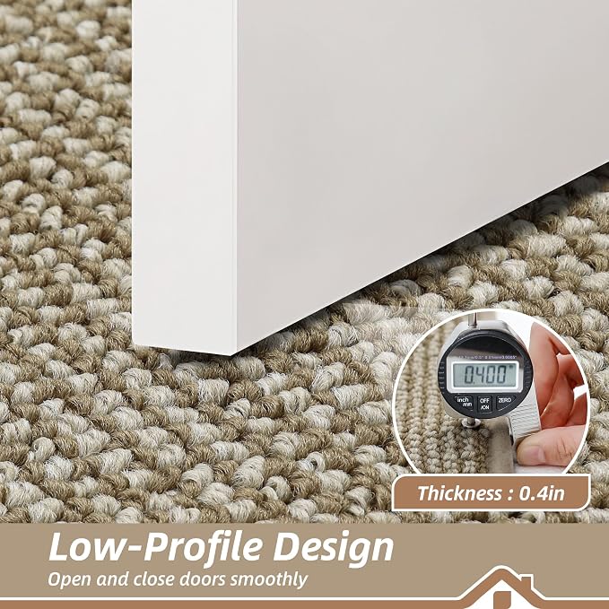 BEQHAUSE Dirt Trapper Door Mat 20" x 48", Non-Slip Washable Doormats Entrance Mat, Dirt Resistant and Absorbent Welcome Mat, Low Profile Floor Mats for Front Back Door and Entryway, Light Beige - Image 4