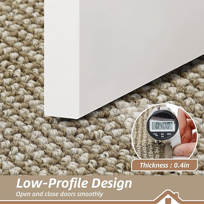 BEQHAUSE Dirt Trapper Door Mat 20" x 32", Non-Slip Washable Doormats Entrance Mat, Dirt Resistant and Absorbent Welcome Mat, Low Profile Floor Mats for Front Back Door and Entryway, Light Beige - Image 4